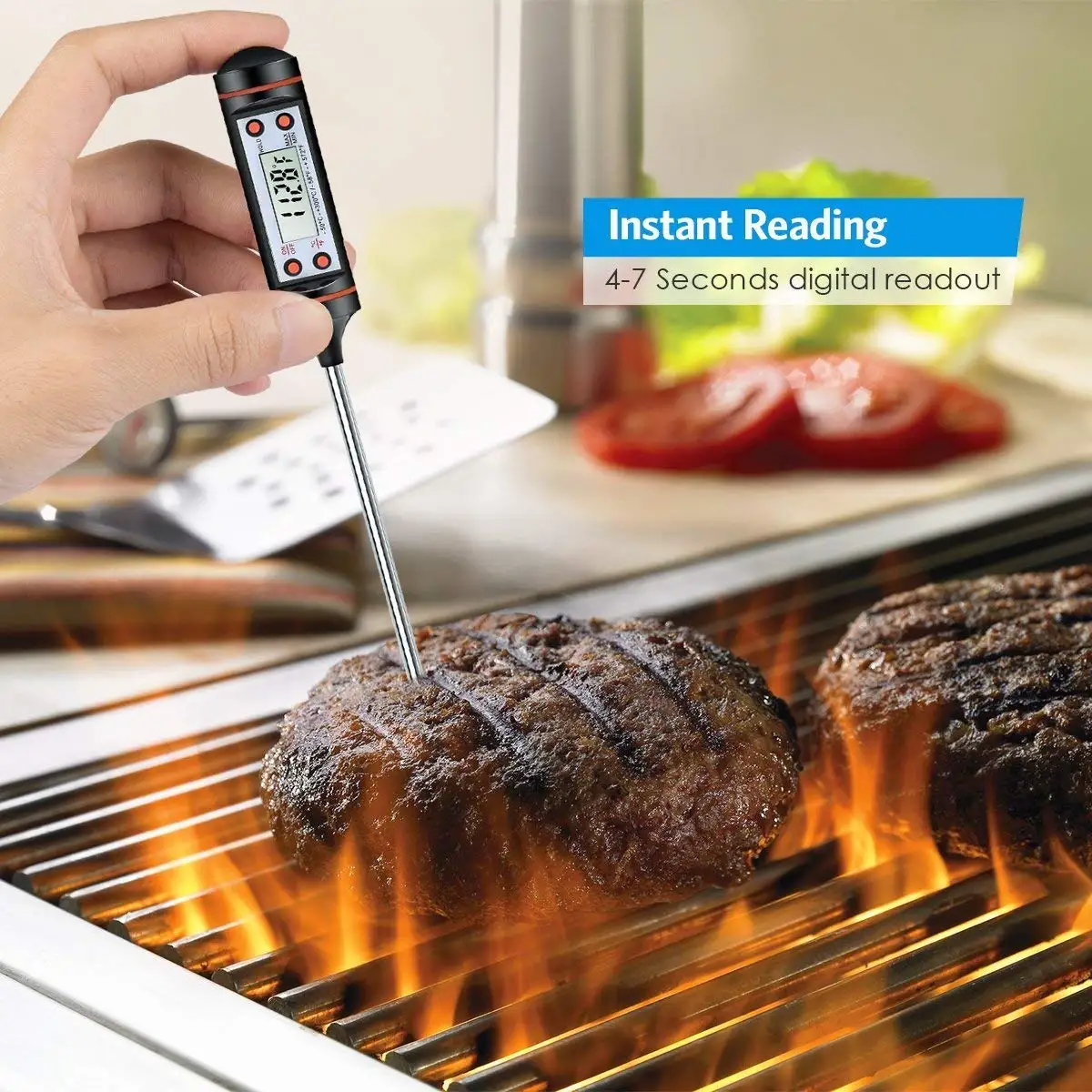 Digital Meat Thermometers for Cooking - Waterproof Instant Read Food  Thermometer for Meat, Deep Frying, Baking, Outdoor Cooking, Grilling, & BBQ  - China BBQ Thermometer and Cooking Thermometer price