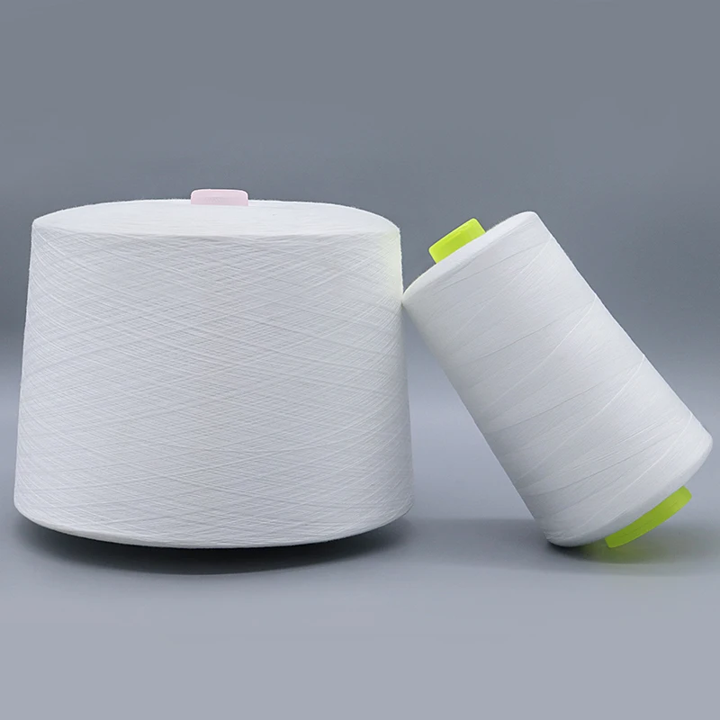 100% Spun Polyester Threads 40s/2 Raw White for Sewing Poly Thread Manufacturer Tex27 1.25kg/roll