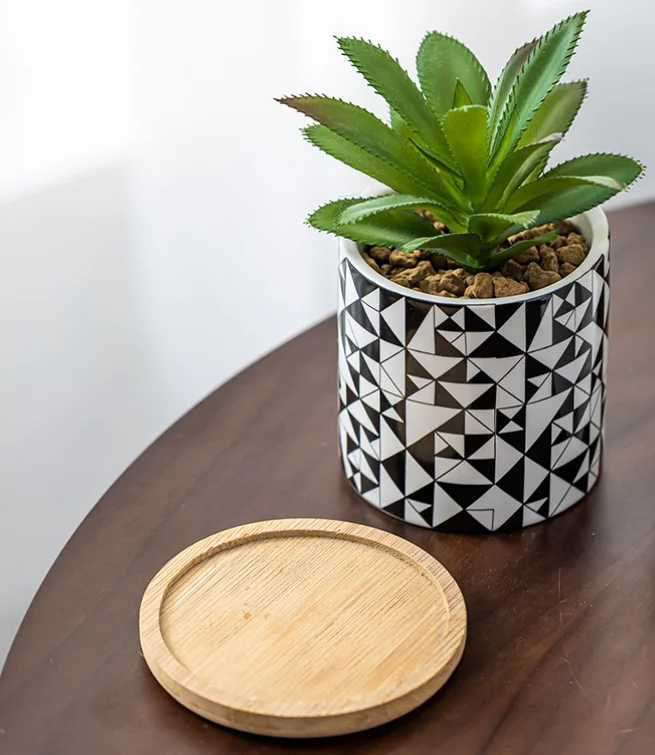 3 Inch Succulent Pot Planters Cylinder 6 Pack Ceramic Pots Mandala  Multicolor Cactus Pot Drainage Holes Bamboo Trays| Alibaba.com