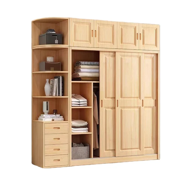 Customized Wardrobe Bedroom Furniture PB Plywood MDF Melamine Modern Wooden Closet Storage Wardrobe for Bedroom