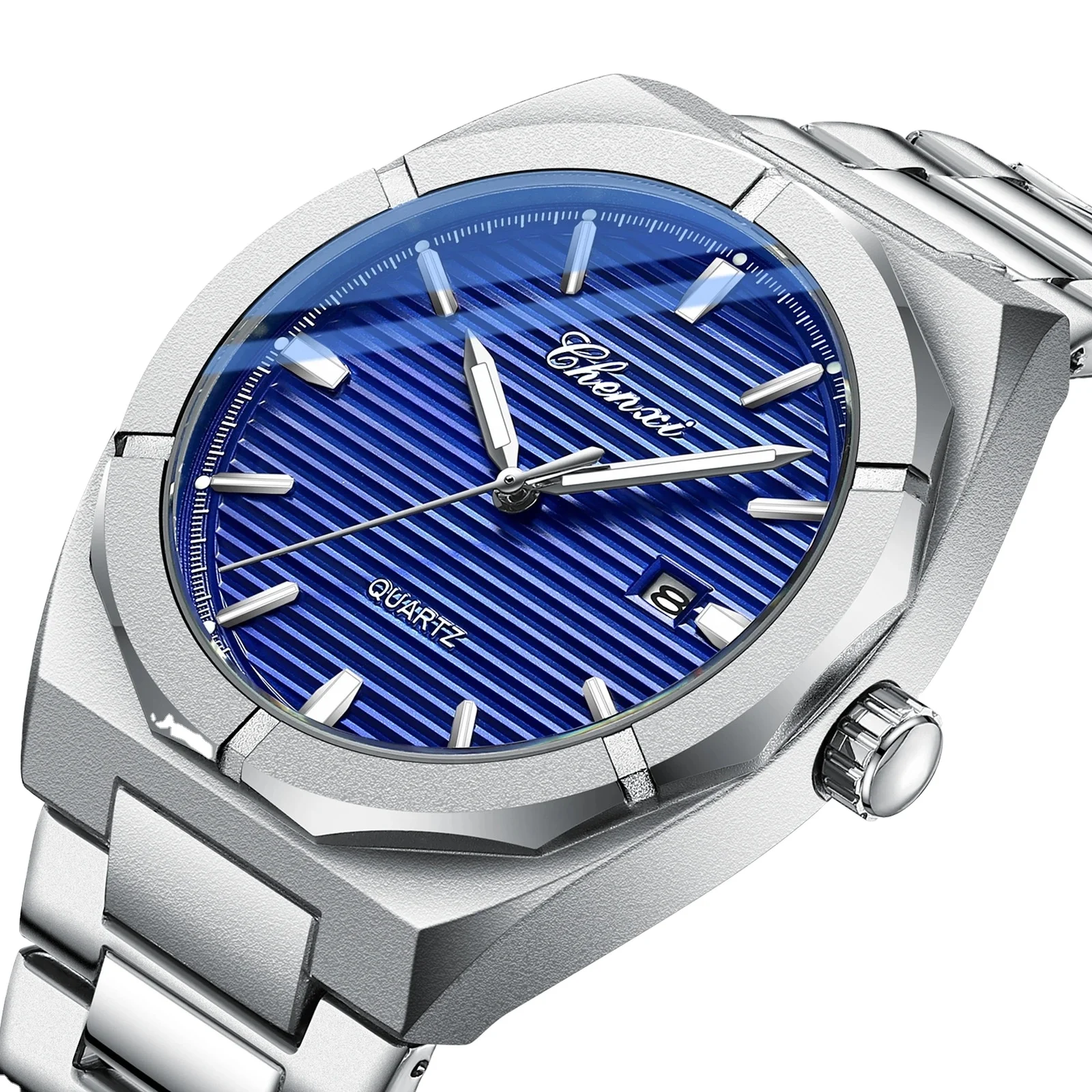 CHENXI 8262 Stainless Steel Quartz Watch for Men, Waterproof Sport