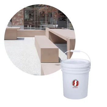 Square Shopping Mall Exhibition Hall Corridor Acrylic Liquid Stone Paint Brush Flooring Coating