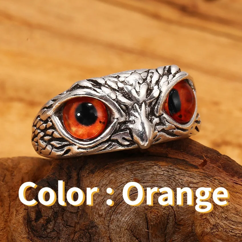 New Retro Blue Eyed Owl Ring