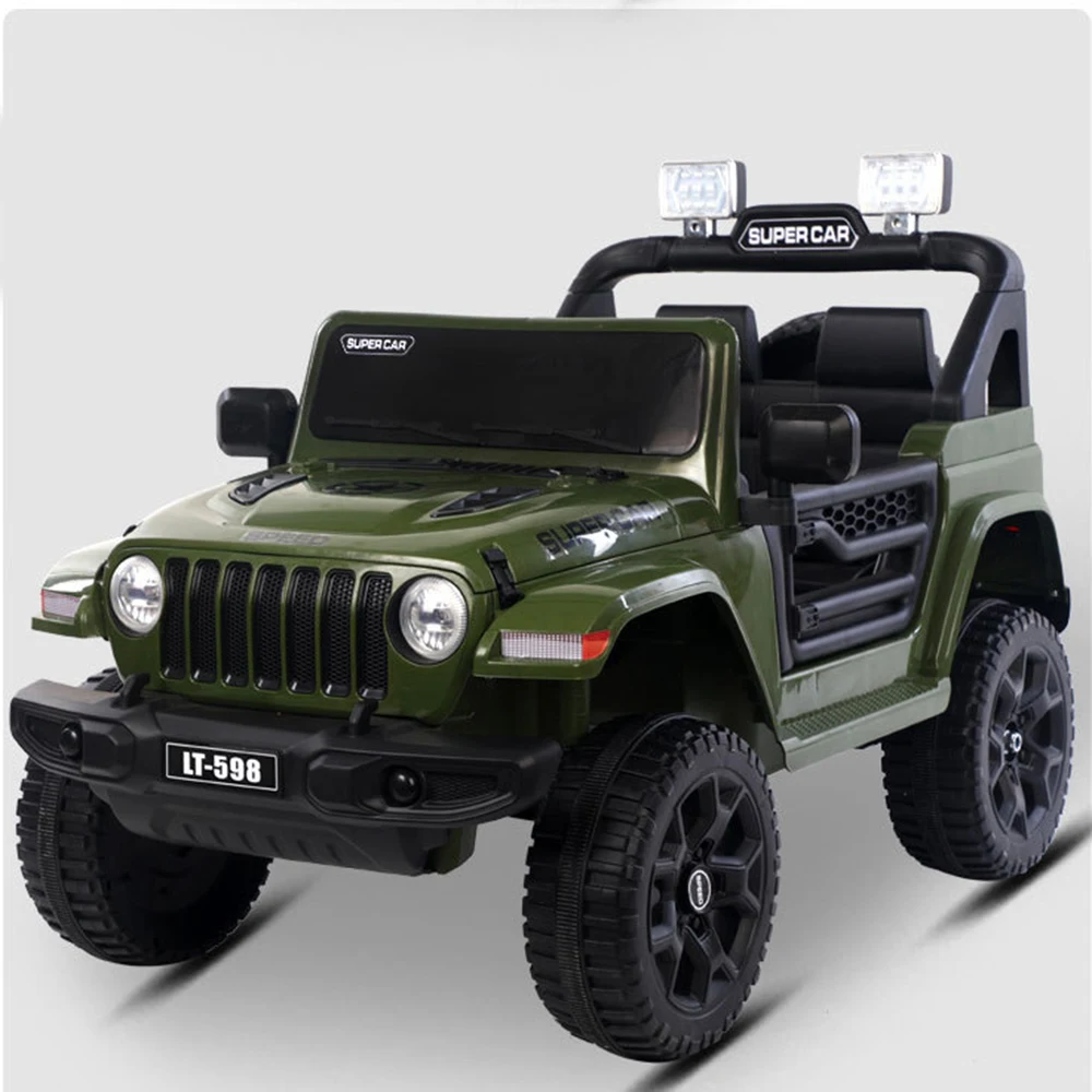 Cross-border Children Four-Wheel Electric Baby Remote Control Rideable Double-Seater Four-Wheel Drive Off-Road Swing Kid's Car