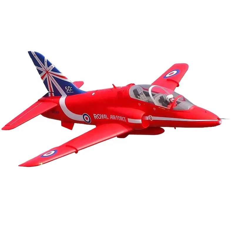 FMS Bae Hawk 80mm EDF Red Arrow PNP RC Jet Plane Without Reflex V2 Scale Details LED Lights Full Flaps and Retracts