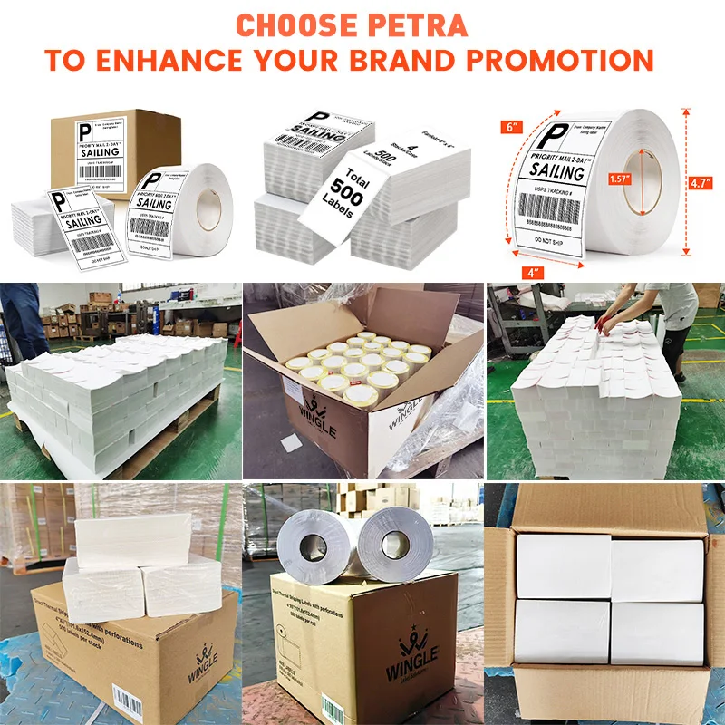 Fanfold экологически чистый waybill клей Водонепроницаемая Доставка Клейкая упаковка jumbo roll 4x6 6x4 100x150 58x40 4x5 a4 термальная этикетка