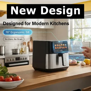 8.5L Digital Electric Air Fryer Touch Screen Display Modern Square Deep Hot Oven Free Oil Multifunctional Grill