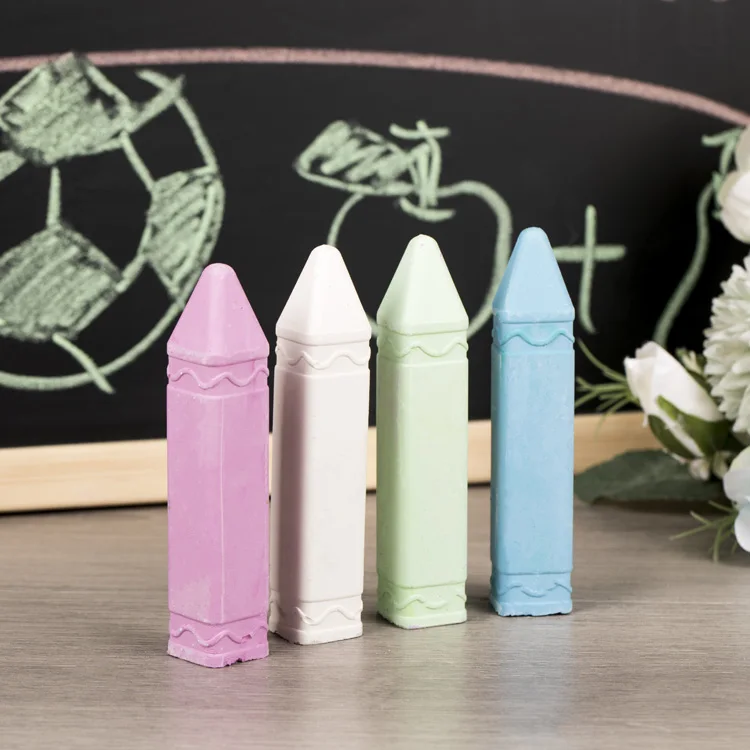 4 Pcs Custom Outdoor Washable Non-toxic Eco-friendly Super Jumbo Colors Dustless Sidewalk Chalk