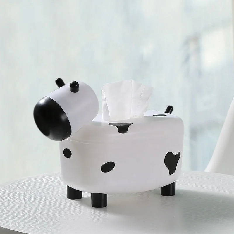 UCHOME Small Cow Tissue Box Factory Direct Spot DIY Creative Stickers Multi-function With Toothpick Box Small Cow Tissue Box