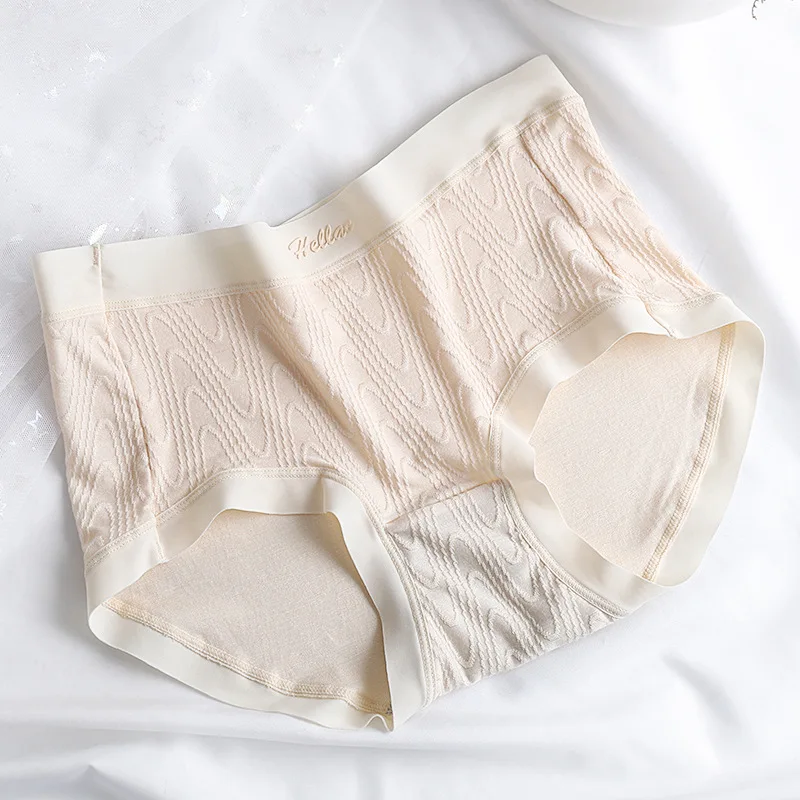 Customizable logo Design Solid Pattern Mid-Waist Seamless Breathable Hipster Thin Thickness High Elastic Cotton Briefs Panties