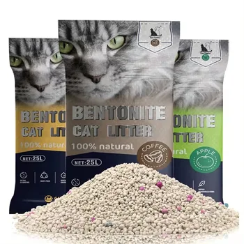 Eco friendly cat litter ARENA PARA GATOS Strong Fragrance Colorful 1-3mm ball shape  bentonite cat litter sand