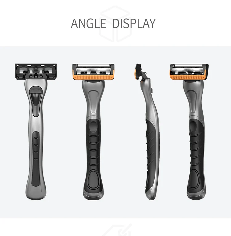 5 Blades Cartridge with Trimmer Men Shaving Razor Open Back Design Replaceable Shaving Razor