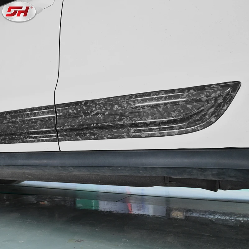for Macan 2014-up year 95B upgrade third generation dry carbon fiber door panel side skirts door trim forged carbon fiber