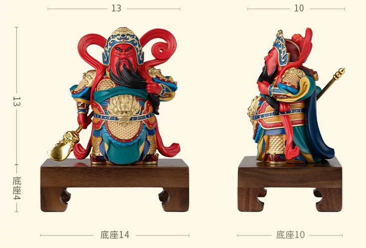 Wholesale Antique Imitation Guan Yu Statue Chinese God Cast in Brass Craft  for Home Decoration Carved Metal Sculpture