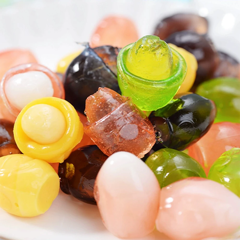 Wholesale Mango Gummy Candy Soft Bonbons Candy Sweet Halal Mexican Import Edible Gummies Chinese Peeling Candy with Bulk Sweets