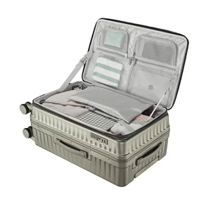 custom logo PC Waterproof Cabin Luggage Multi-Functional Front Open Trolley Vacuum-Compression Feature