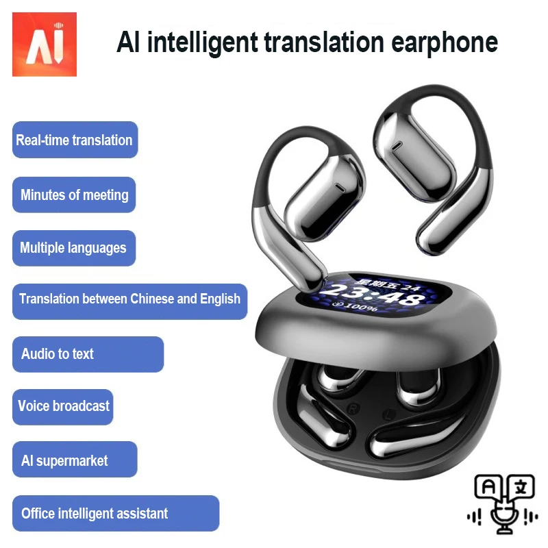 YYK-Q16 Pro AI Wireless Sport Earbuds In-Ear Full Color Touch Screen Headset with LED Battery Indicator Real-Time Translation