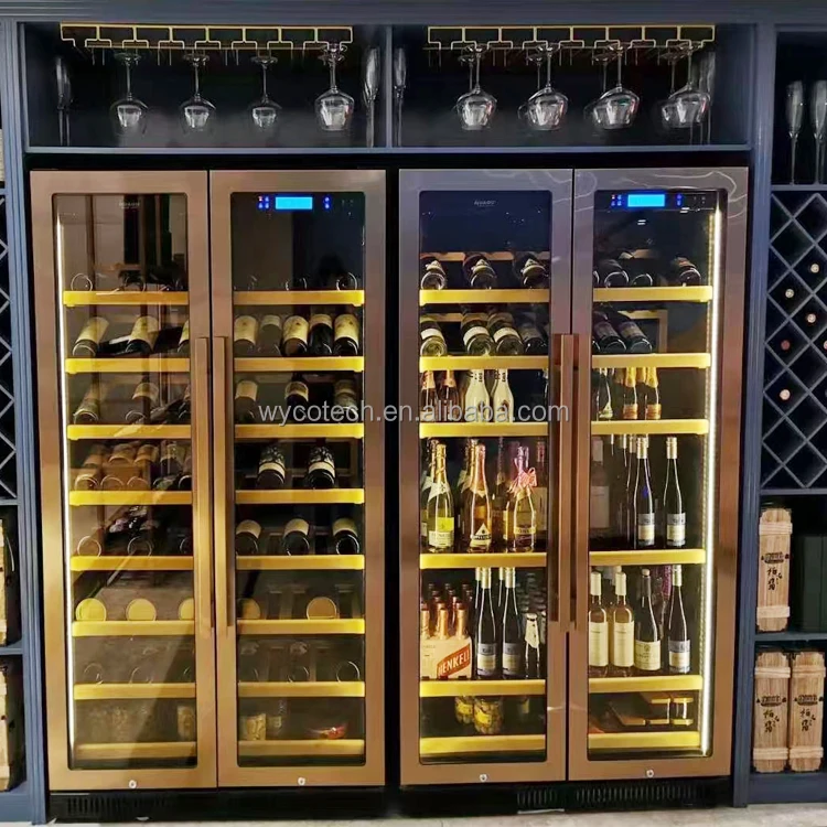 Custom Wine and Beverage Cooler Modern Style Restaurant Wine Cabinet Cellar  Chiller with Compressor Built in Bottle Wine Cooler
