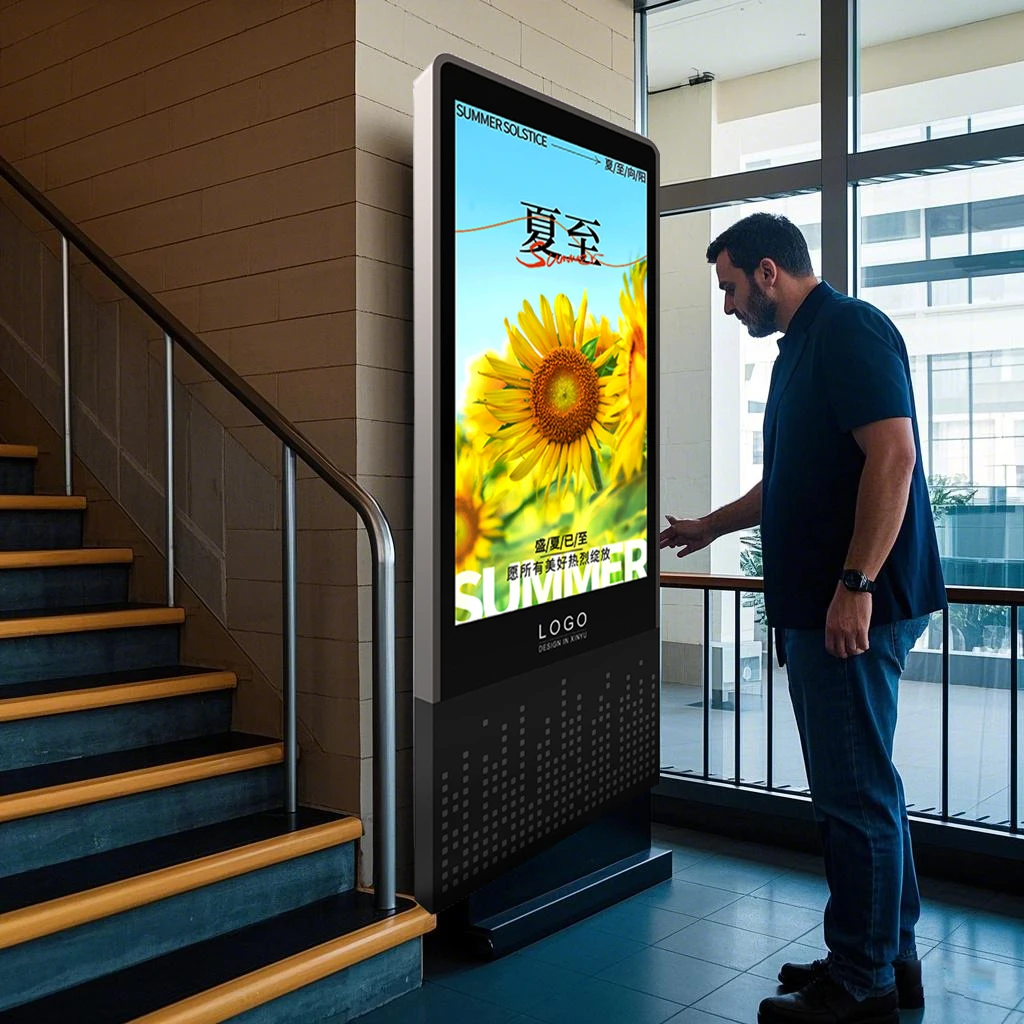 Ultra Thin Digital Signage Touch Screen Advertising Display Screens Full Screen Floor Standing Digital Signage LCD Display