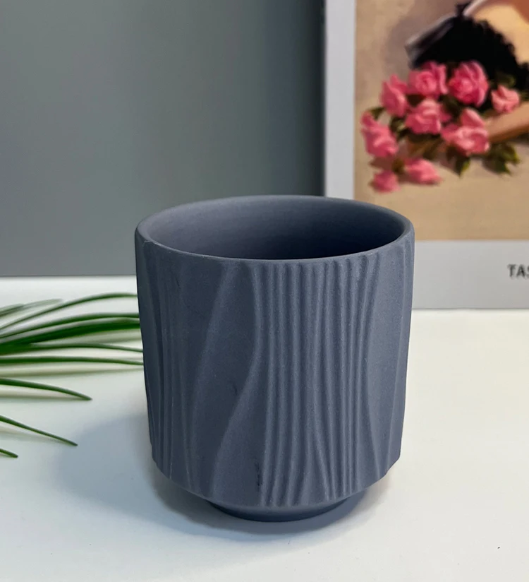 Custom Wholesale Modern Embossed Logo 6oz Ceramic Candle Jars Holder In