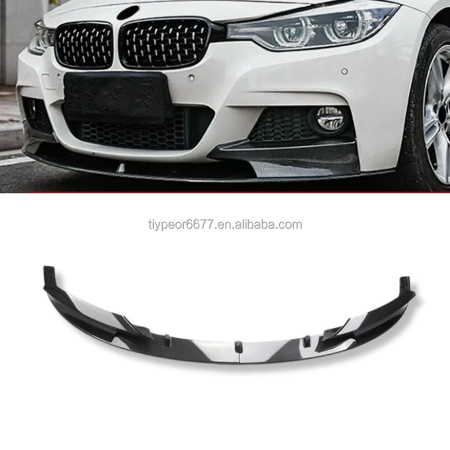 product tiypeor front bumper splitter for bmw f30 3 series m sport 2012   2018 front lip splitter carbon fiber look-3