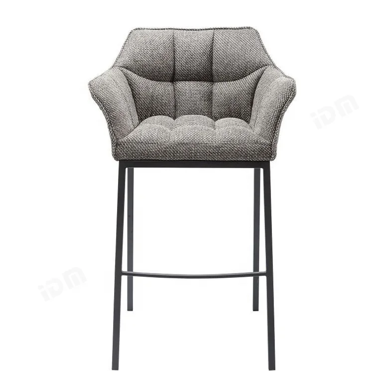 Европейский современный бархатный высокий стул для взрослых из скандинавской ткани для отеля