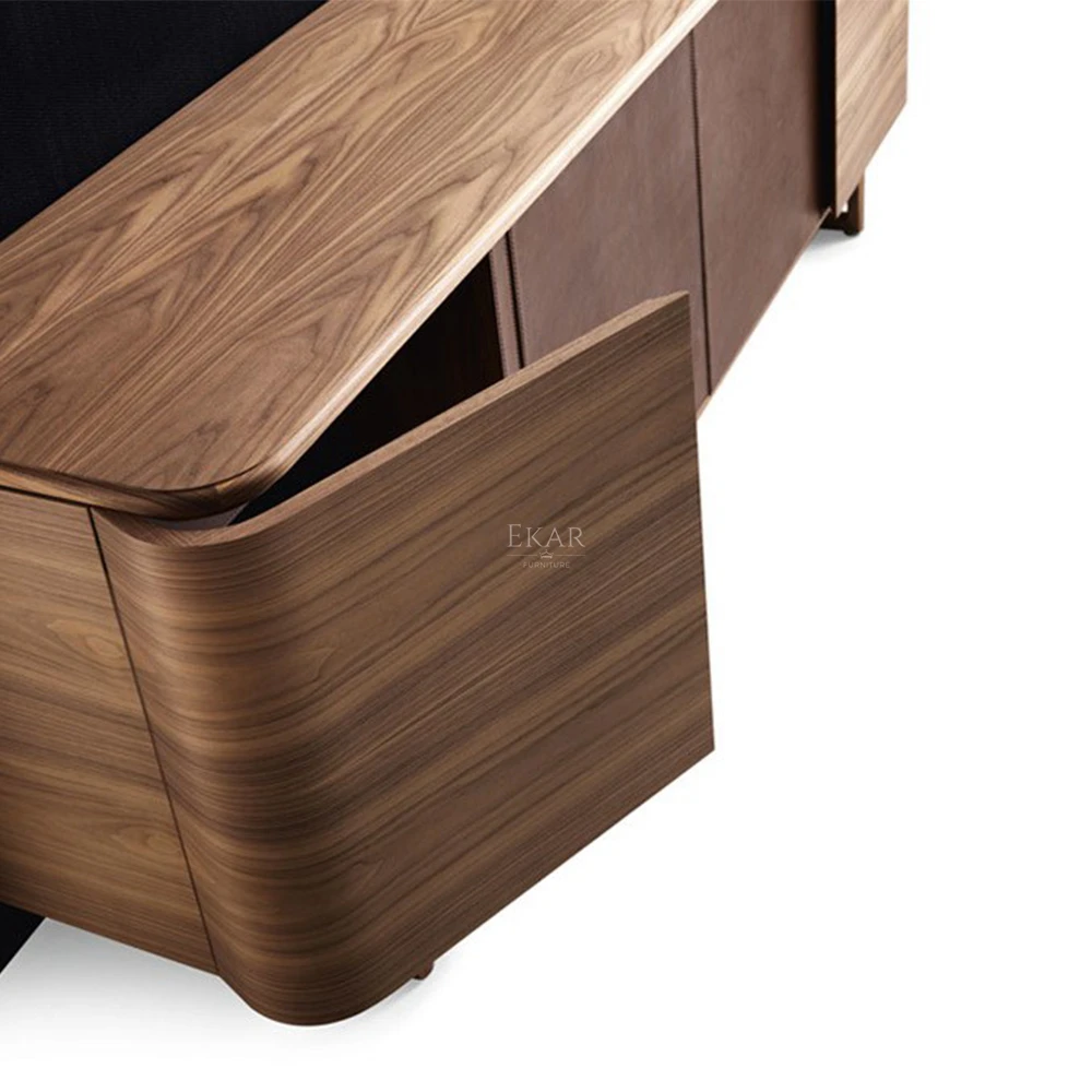 product dining room solid wooden base mdf walnut veneer fashion dining wood side storage sideboard buffet cabinet-66