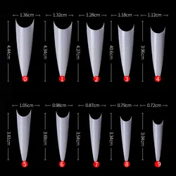 Акриловые накладные ногти средней длины на шпильке легкие гробные острые для салона