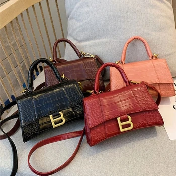 2021 women luxury handbag high quality PU Leather Vintage Crocodile print small square shoulder bag handbags for women