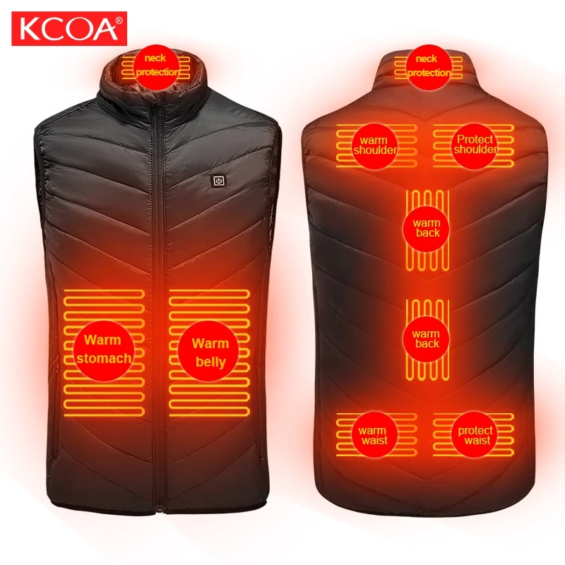 Custom Heated Vest Gilet Winter Outdoor Control Temperature Usb Recharge 2 Zones Waistcoat Warm Heated Vest Jackets