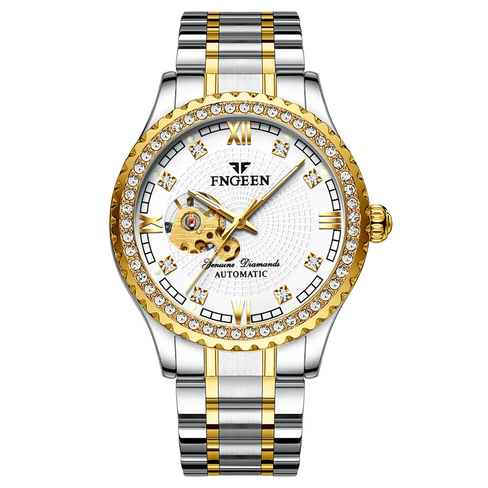 Golden Luminous Skeleton Men's Automatic Watch