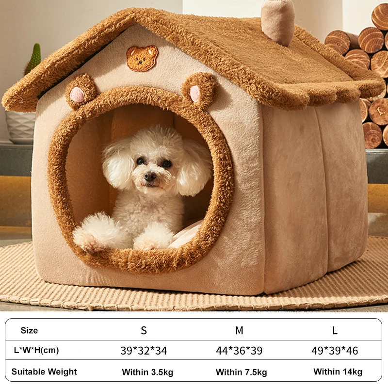 Foldable Pet House Tent With Memory Foam Pad - Cozy Den For Small Dogs & Cats, Portable Indoor Bed