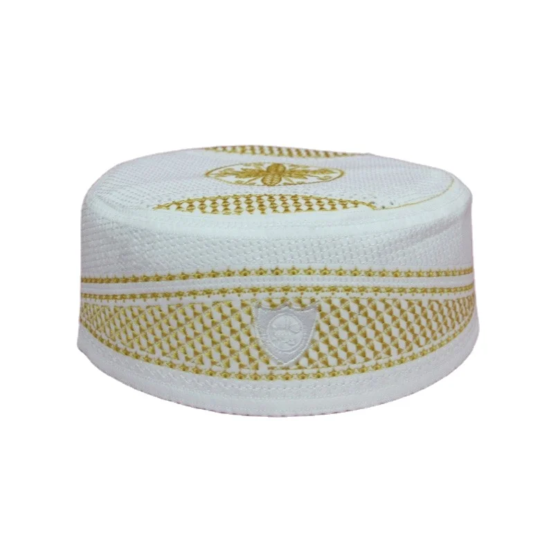 New Style Prayer Exquisite Gold Thread Full Embroidery  Kufi Hat Turkish  Muslim Hat for Men