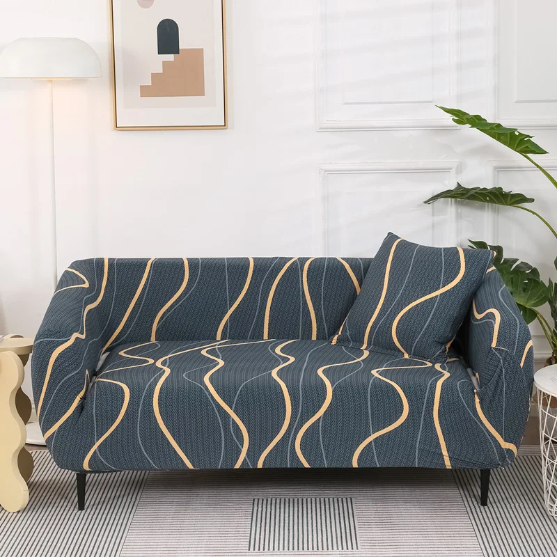 Wholesale Simple Triangle Printed Stretchable Sofa Cover Living Room Bedroom Hotel Office Sofa Cover
