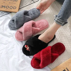 Open Toe Indoor for Slippers for Women WARM PLUSH Soft Sole Heart Print Stylish Home Comfortable Footwear Anti-Slip Light Weight
