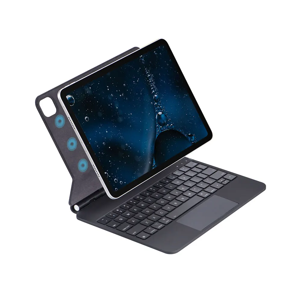 Laudtec LX106 Solid color Tablet Case with One piece clever touchpad keyboard stand three in one For iPad pro11