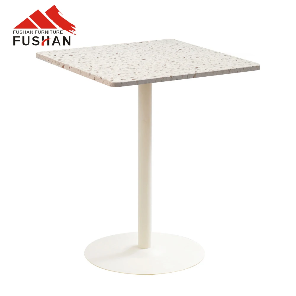 Customized Modern Bedroom Metal Base Dining Table Nordic Restaurant Leisure Dining Bar Vacuum Plastic Board Ceramic Table