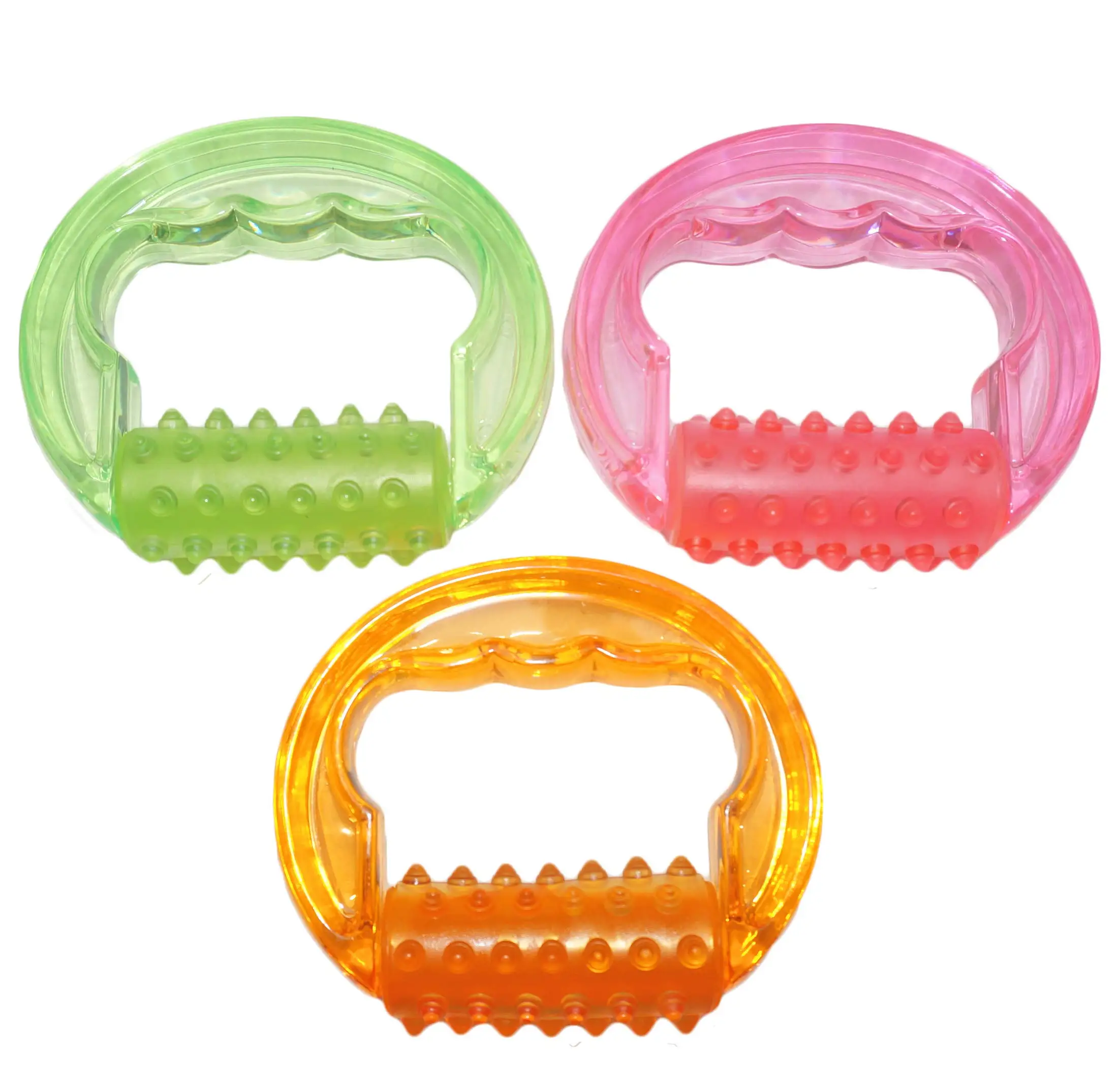Transparent Pink Plastic Massage Tools Anti Cellulite Massage Roller