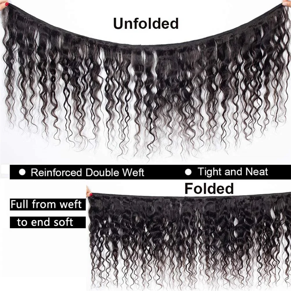 12A Brasiliano Water Wave Bundles 100% Capelli Umani Non Trattati Kinky Curly Bundle Offerte Deep Wave Remy Hair Extensions_voghion.com
