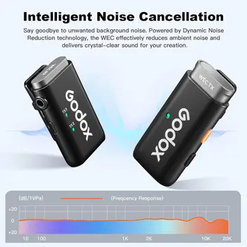 GODOX WEC Wireless Lavalier Microphone 24H 200m Wireless Range Lavalier Lapel Mic Recording Noise Cancellation Compact detail image
