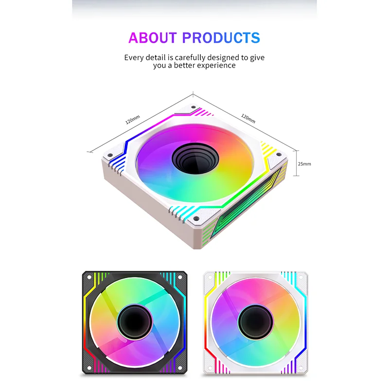 Lovingcool 120mm RGB LED Lights CPU Cooler Fan with Controller RGB Cooling Fans for PC Case