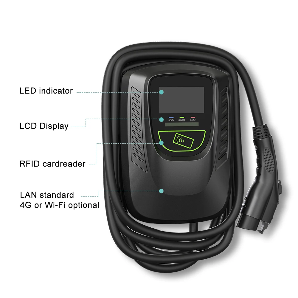 Home Use App Control Portable EV 32A Fast Electric Car AC EV Charger Wall Box Type1 Type2 22kW AC 16A 11kW EV Charging Stations