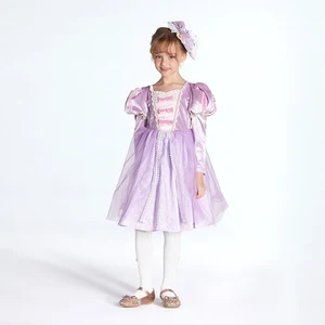 Layered Tulle Skirt Airy Texture Girls Purple Gown for Stage Performance Comfortable Breathable