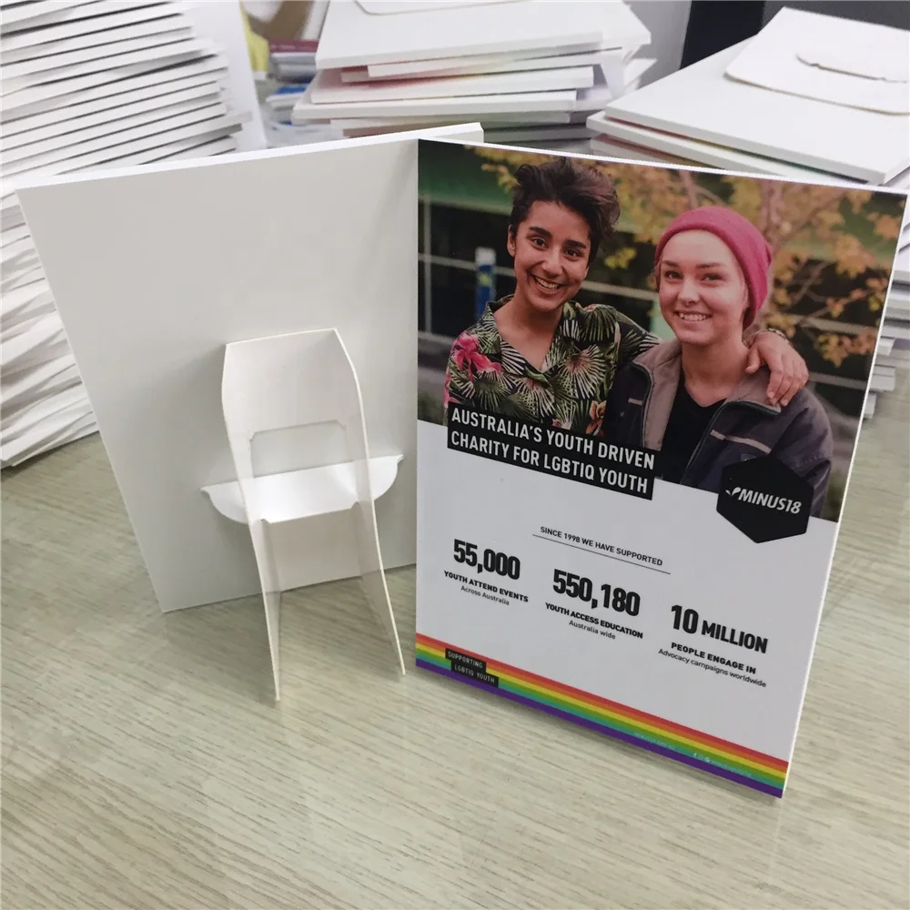Custom Printing Advertisement Foam Core Counter Card Waterproof Table Tent Easel Back Sign with Holder
