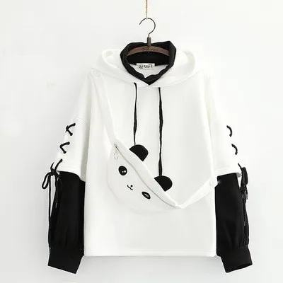 Felpa Con Cappuccio Unisex Harajuku Orso Anime – Streetwear Coreano Autunno/Inverno - 3