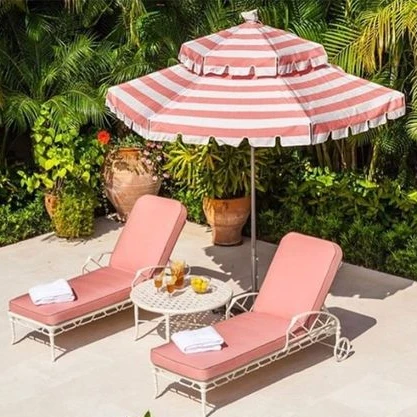 Оптовая продажа, зонтик с индивидуальным логотипом для улицы, для кафе, зонтик с фестонами для пляжа, патио, Солнцезащитный садовый зонтик