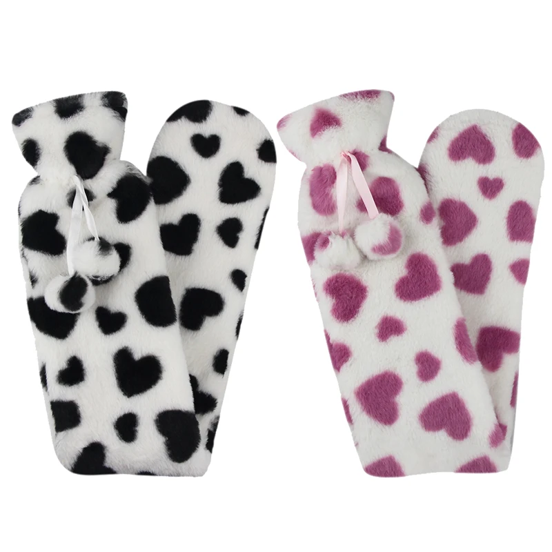 neck waist warmer reusable long hot water bag hand warm hot water bottle rubber with plush cover
