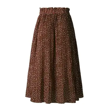 Jurk Vestido Largo Skirts For Ladies Casual Elbise Faldas Largas Para De Mujer Plus Size Elegant Ruffle Long Polka Dot Skirt