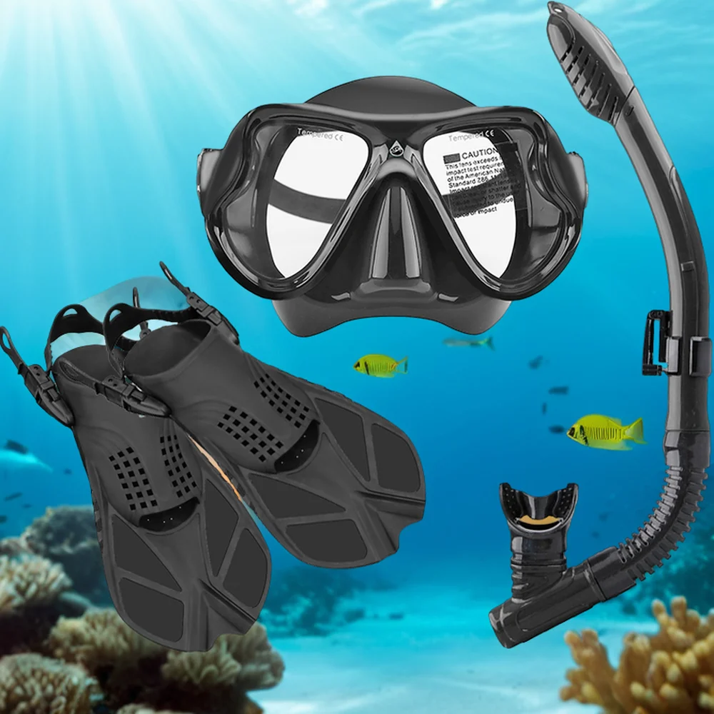 orang dewasa peralatan menyelam anti kabut snorkel scuba set sirip snorkel tabung top menyelam top berenang kacamata menyelam sirip