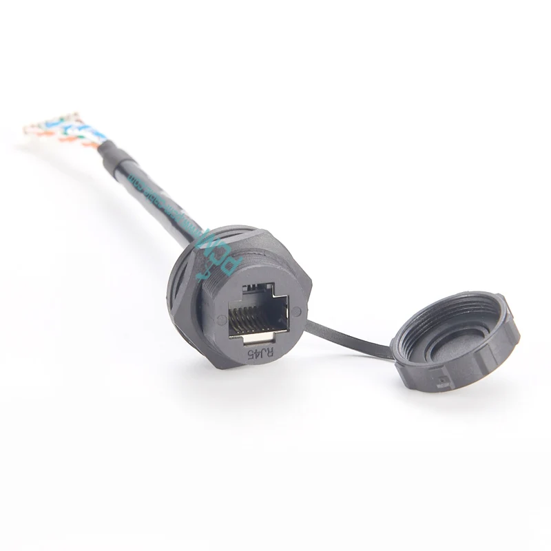 IP67 RJ45 Jack to MOLEX 355070800 Ethernet Port Wiring Assembly supplier